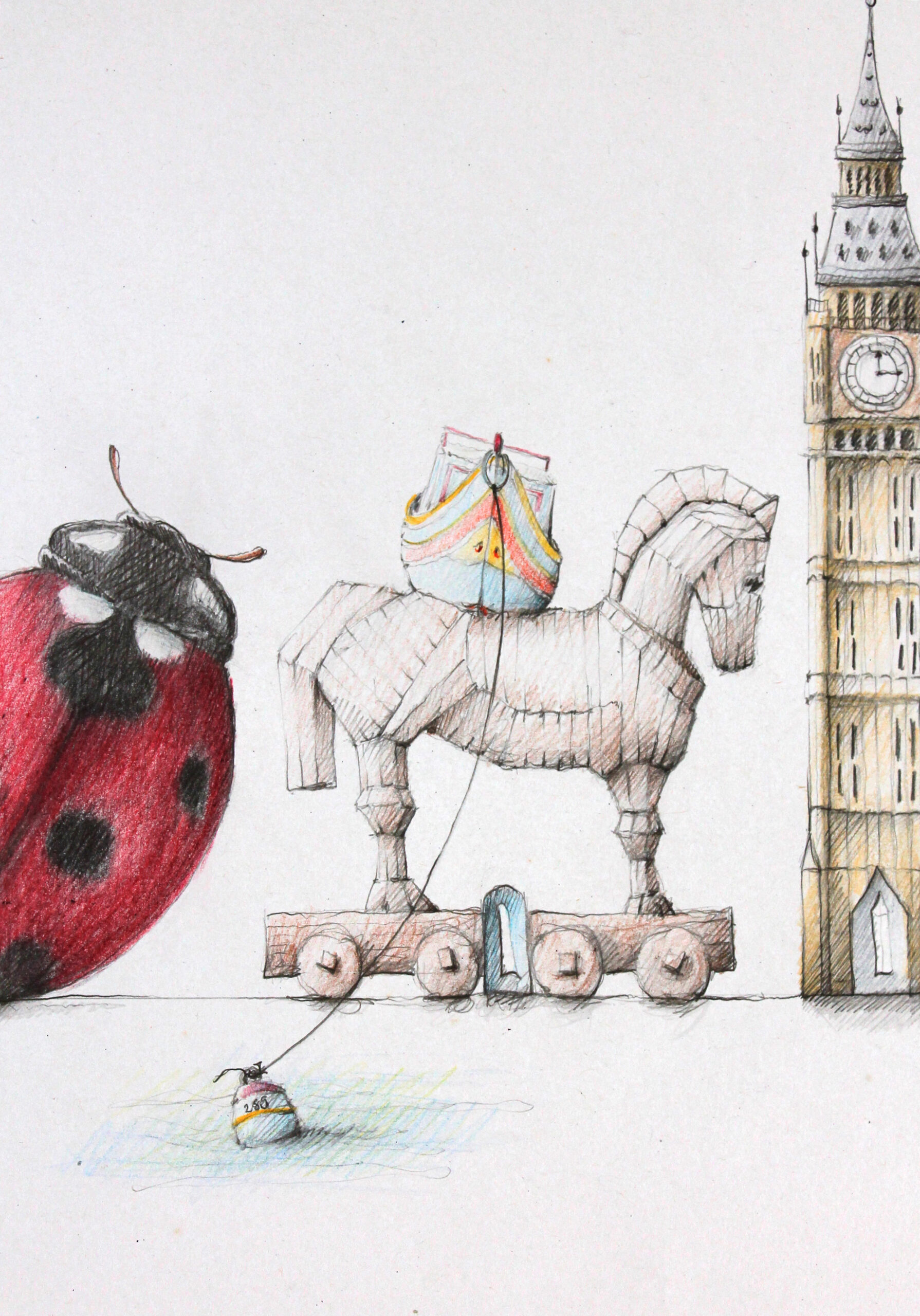 postcard Troja horse