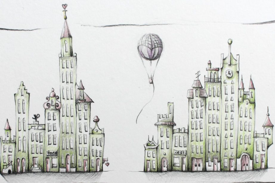 mikael larsen drawing two citys